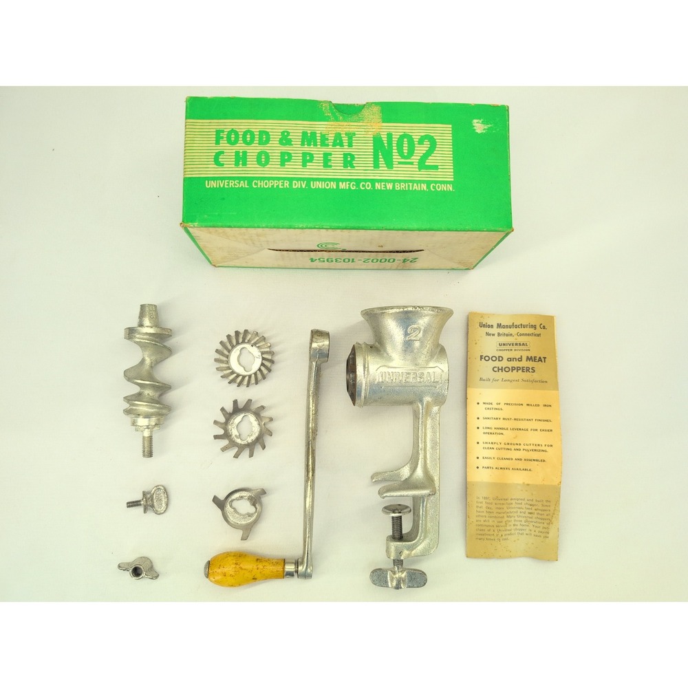 Vintage Universal No. 2 Meat Grinder Food Chopper 3 Blades~ Made in USA